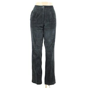 Icicle Sz 10 x 32 Black Straight Leg 100% Suede Leather Polyester Lined Pant